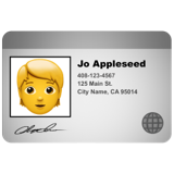 Carte d'identité Emoji U+1FAAA