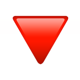 Triangle rouge pointant vers le bas