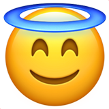 Visage souriant avec auréole